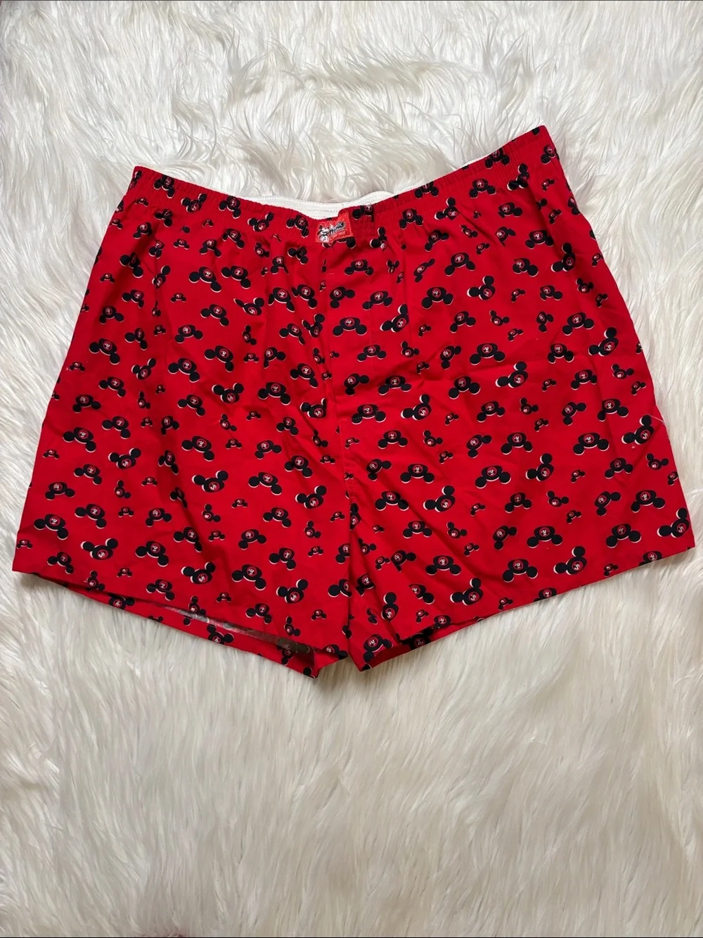 Disney Mickey Mouse Men’s Red & Black Boxer Shorts - 2 Pack, Large